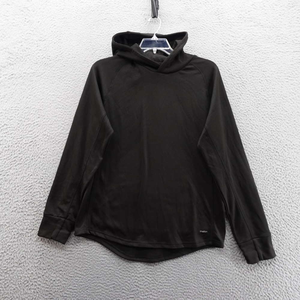Motion Long Sleeve Hoodie Pullover‎ Medium Black Onyx Mens Activewear NWT